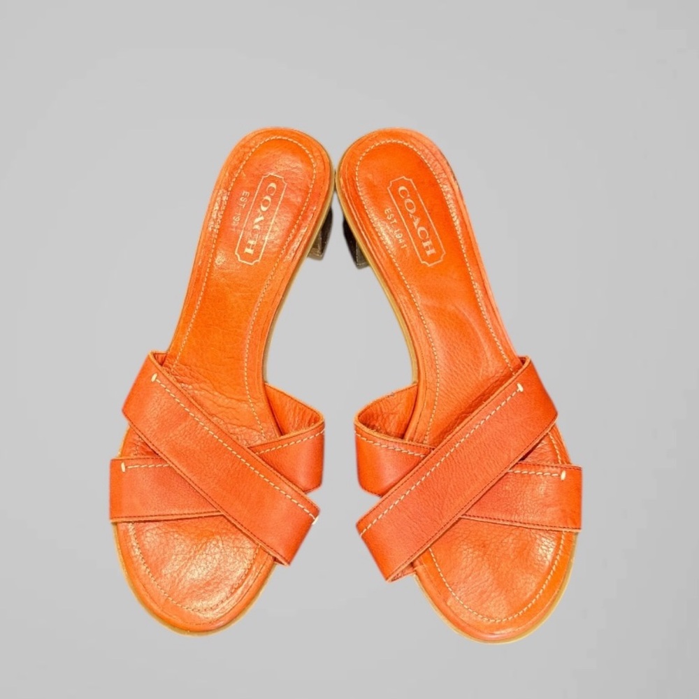 Coach Sandals, Size 9 Orange